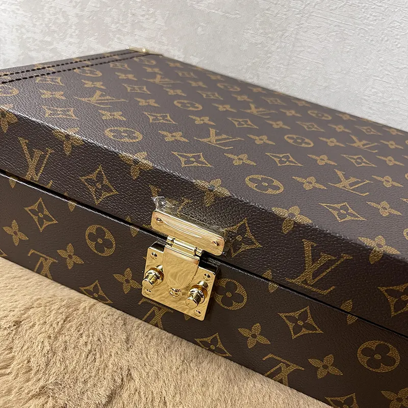 Louis Vuitton 8 Slots Brown Leather Watch Organizer Box And Gift Case